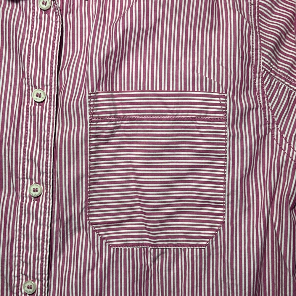 Free People Striped Button-Up Shirt small open back bow detail seasucker stripe - Picture 5 of 13